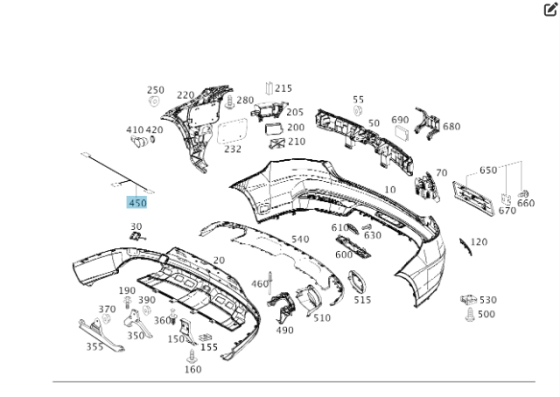 Mercedes-Benz  A2925405501 Проведення заднього бампера GLE Coupe C292 Одесса