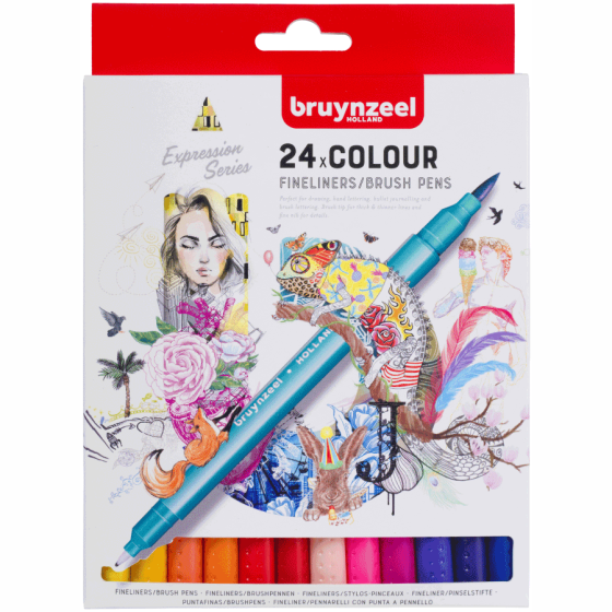 Набір лінерів-пензлів BRUSHPEN двосторонніх 24кол Bruynzeel Київ