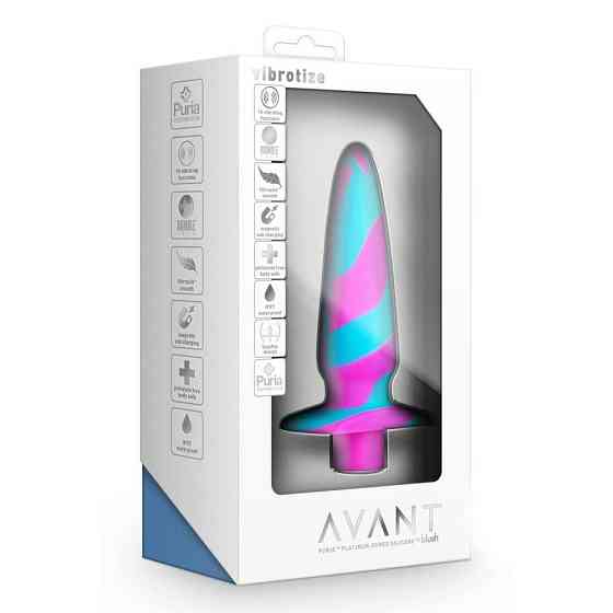 Анальный виброплаг Avant Vibrotize Fuchsia розово-голубой, 12.7 х 3.1 см Sex Aura Киев