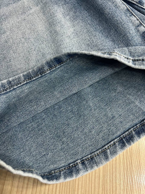 Шорты женские джинсовые Liana 4-011 бермуды широкие длина до колен пояс веревка стрейчевые голубые,  Одесса - изображение 7