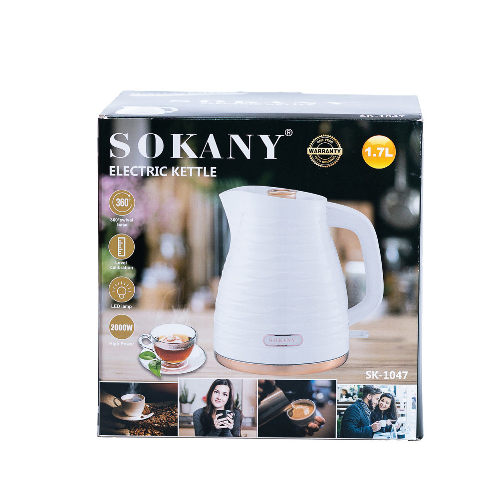Sokany Електрочайник Sokany SK-1047 Electric Kettle 2000W 1.7l Коломыя - изображение 5