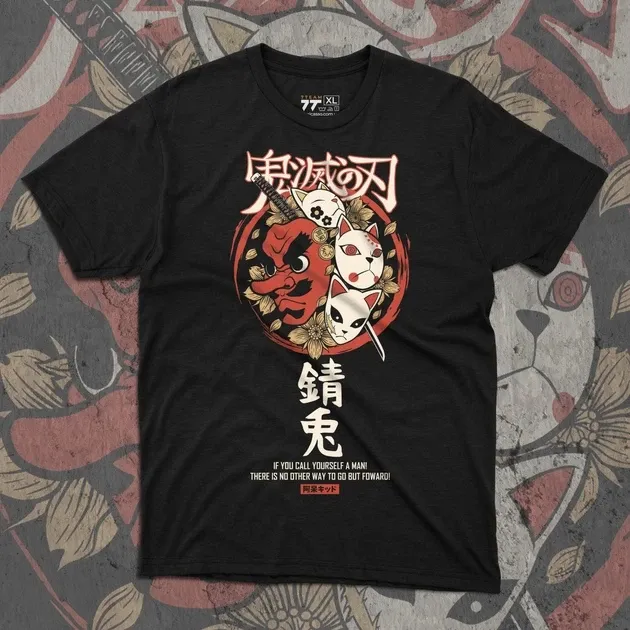 Футболка для подростка мальчика с принтом Клинок, рассекающий демонов Маски Размер 160 Anime10089 Днепр - изображение 1