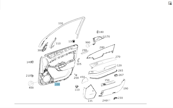Mercedes-Benz  A1667209101 9H14 Карта передніх лівих дверей чорна ML/GLE W166 GL/GLS X166 Одеса