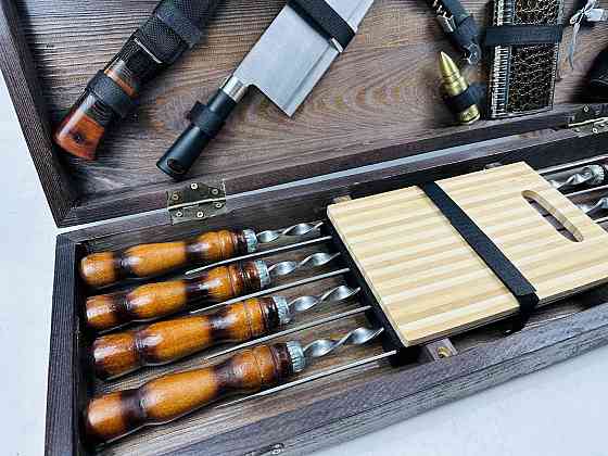 Подарунковий набір шампурів у дерев'яному кейсі ГРІЗЛІ HAPPY DAYS Тернопіль