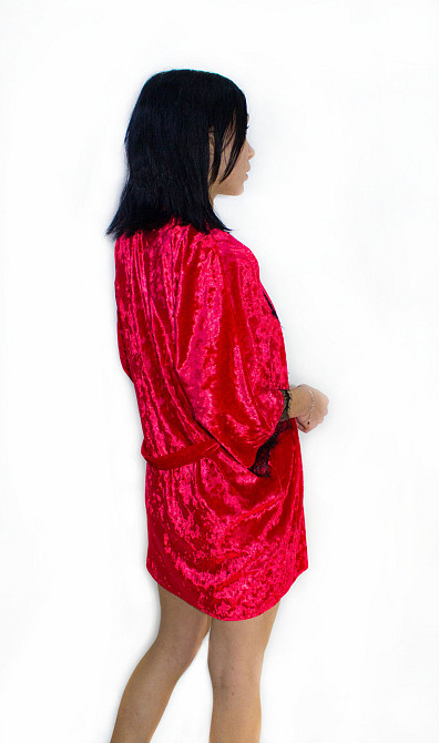 Велюровая пижама с халатом Бежевый S/M Харьков - изображение 5