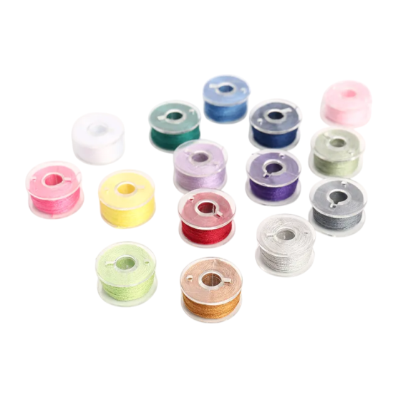 Набор ниток в пластиковом контейнере, комплект 32 швейные нити, 32 нити на челночном сердечнике Каменец-Подольский