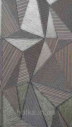 Шпалери вінілові на флізеліні AdaWall Omega1.06х10 геометрія 3д темно-сірі срібло 23204-5 Київ