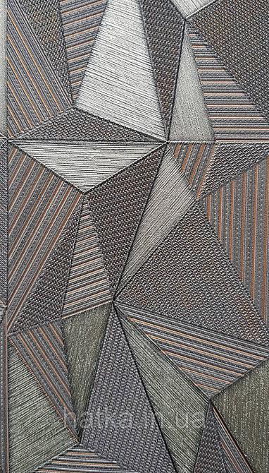 Обои виниловые на флизелине AdaWall Omega1.06х10 геометрия 3д темно серые серебро 23204-5 Киев - изображение 4