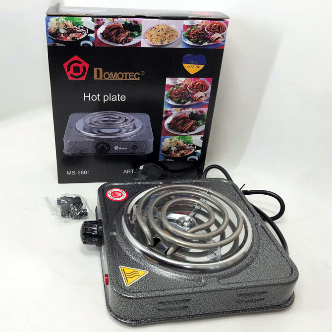 Плита электрическая одинарная Domotec MS-5801 1000 Вт, Плиты настольные для кухни переносные WI-12 Львов - изображение 6