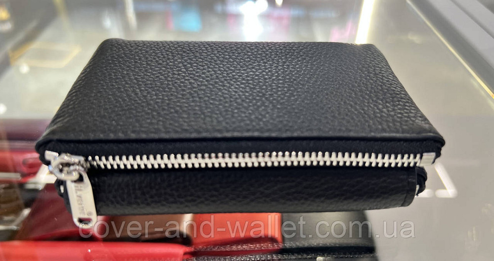 Стильний жіночий шкіряний гаманець чорного кольору невеликого розміру Helen Verde 232 Київ - фото 17