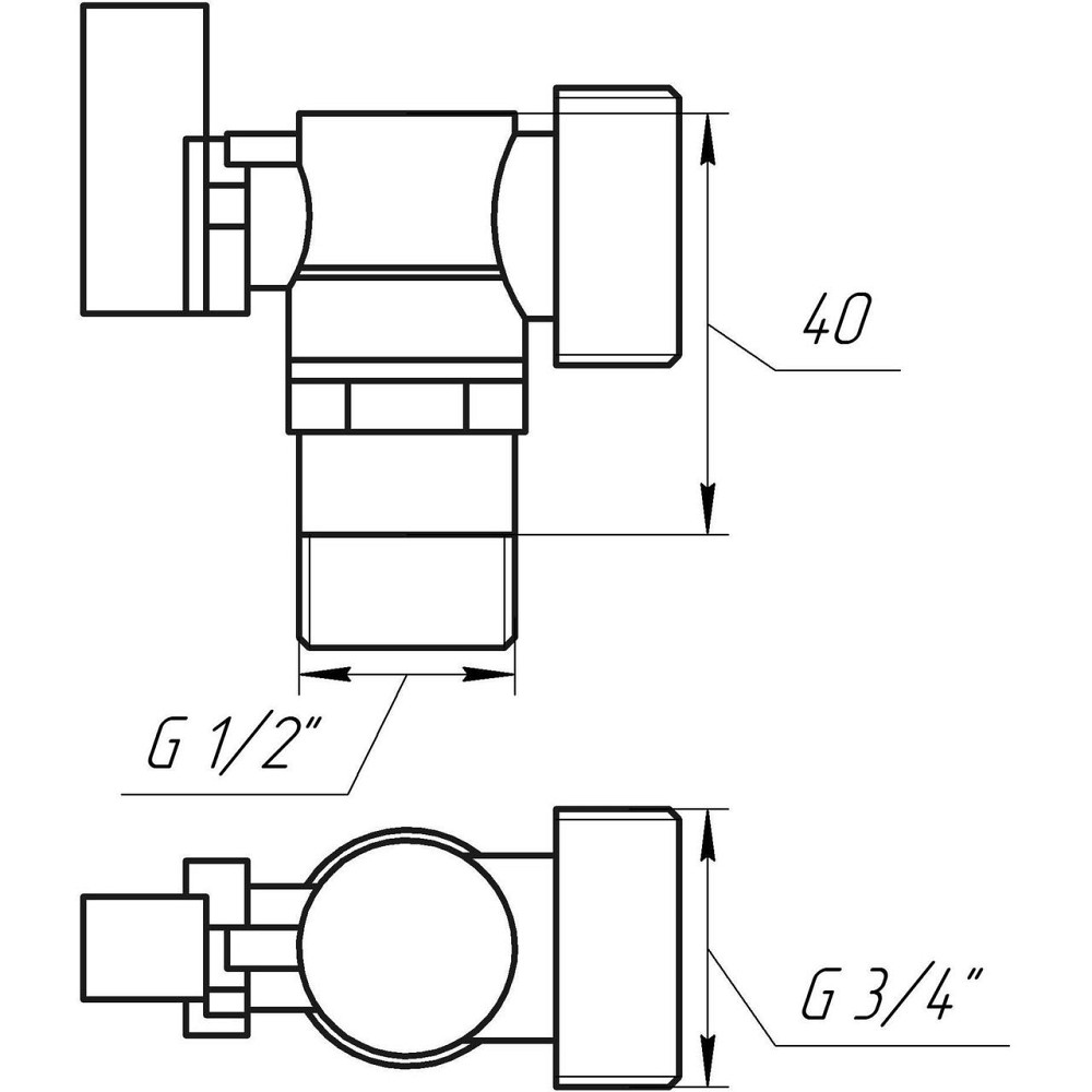Кран шаровый угловой для стиральной машины SOLOMON 1/2″х3/4″ A7172 (000000702) Киев - изображение 5