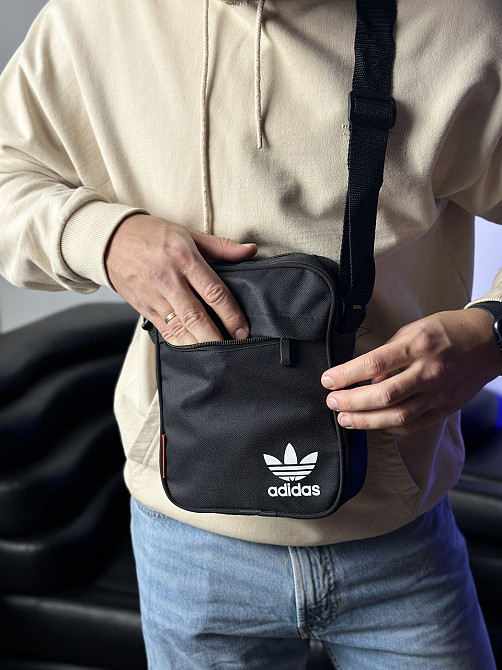 Барстека Adidas, Мужская сумка через плечо Текстильная барсетка на три отделенияMasterSem Киев - изображение 5