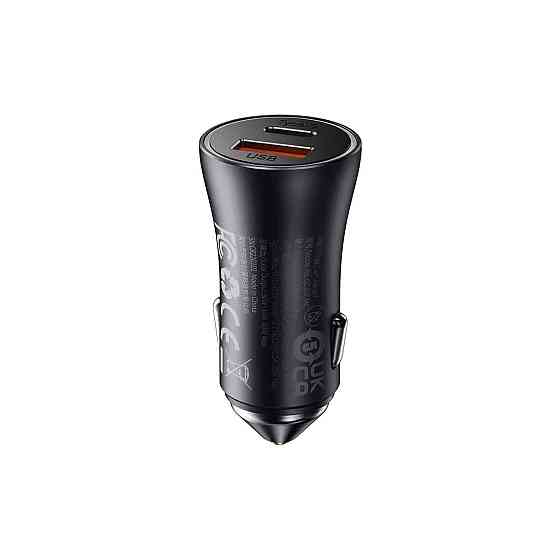 Автомобільний зарядний пристрій Baseus Golden Contactor Max Dual Fast Charger U+C 60W Dark Gray CGJM000113 Одеса