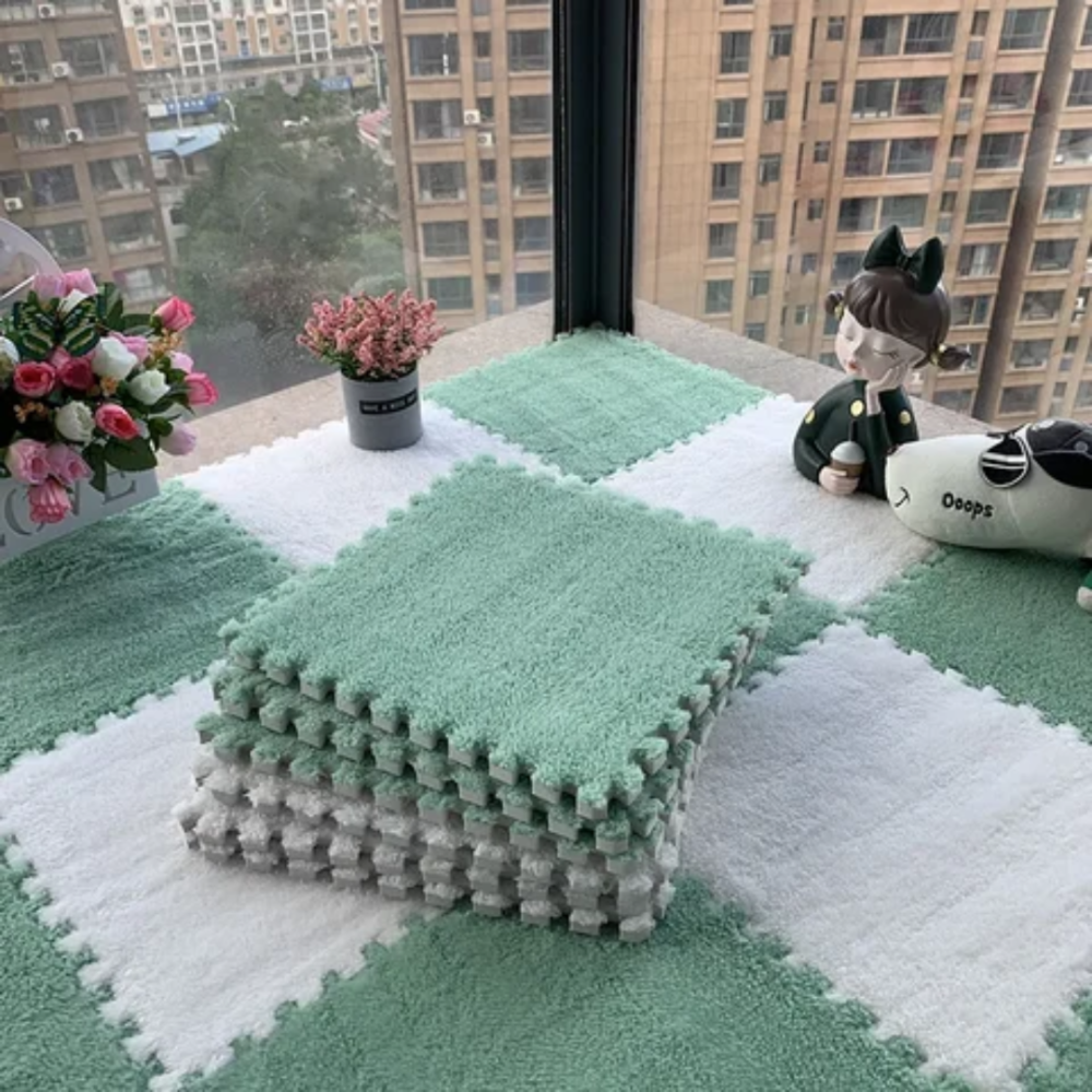 Коврик-пазл с плюшевым покрытием, термоковрик, мягкий детский мат, 60*150см, 10 пазлов, цвет зеленый Каменец-Подольский - изображение 5