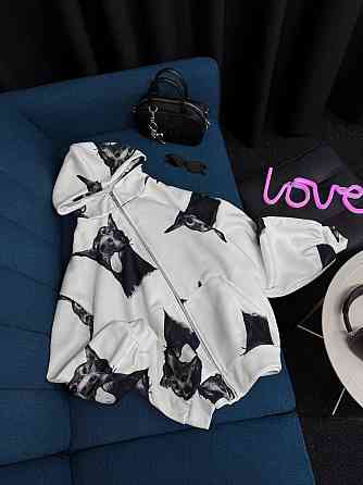 Женская стильная теплая оверсайз худая трехнитка на флисе Одесса