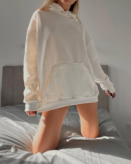 Женская стильная худи трехнитка на флисе Белый, 42/46 Одесса - изображение 7