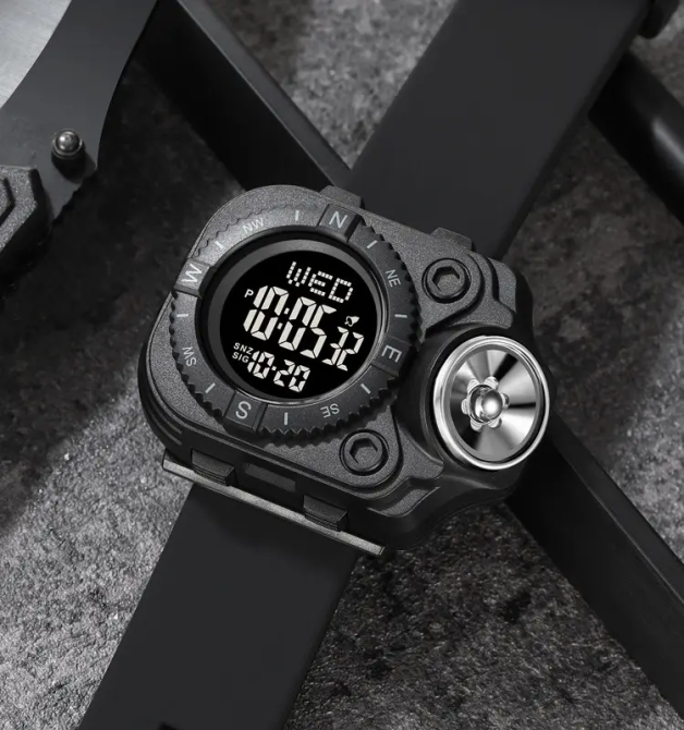 Чоловічий наручний годинник з ліхтарем Skmei 2187 Чорний з чорним циферблатом Вінниця - фото 7