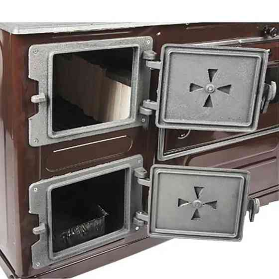 Піч опалювально-варильна 6 кВт з вбудованою духовкою Фантазія сталева буржуйка для дому та дачі верхній димохід Київ