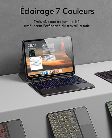 Клавіатура з трекпадом Earto Pro 11 для iPad Air/Pro, магнітний чохол, підсвітка, Bluetooth Київ - фото 7