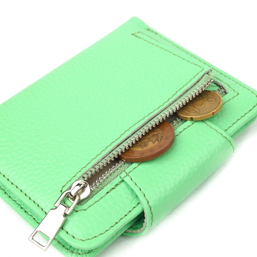 Компактный женский кошелек из натуральной кожи CANPELLINI 21666 Салатовый Киев - изображение 8
