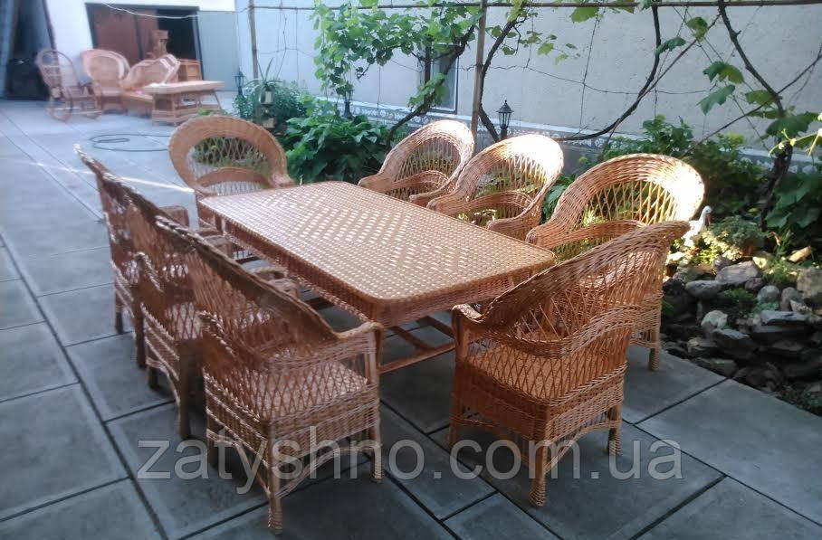 Плетеный обеденный комплект мебели из лозы на 8 персон Киев - изображение 3
