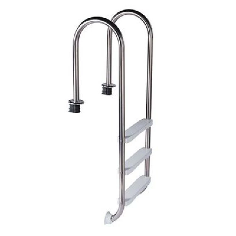 Лестница нержавеющая для заглубленных каркасных бассейнов до 1.2 м MURO Slim - 4 пластиковые ступ Киев - изображение 1