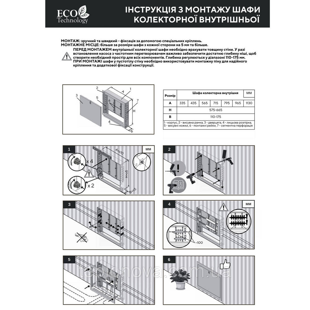 Колекторна шафа внутрішня ЕСО PRO ШКВ-01 575x435x110 Чернівці - фото 5