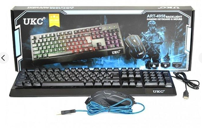 Клавіатура ігрова з підсвічуванням та мишкою UKC M 710 black 4958 pr Одеса - фото 1