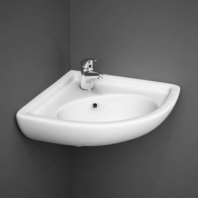 Угловая подвесная раковина RAK Ceramics Compact Corner 440x195x360 мм (RAK0048) Белый Винница - изображение 4