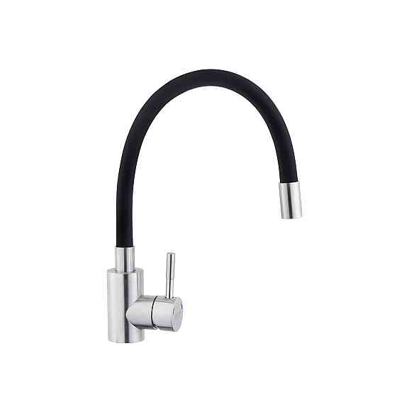 Змішувач для кухні з гнучким виливом Kroner KRP Edelstahl Klassisch - ESG035BLK сатин/чорний Київ