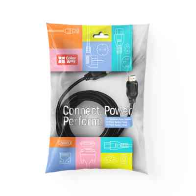 Кабель мультимедийный HDMI M to HDMI M 1.5m V2.0 4K60Hz black ColorWay (CW-CBHD078-BK) Винница