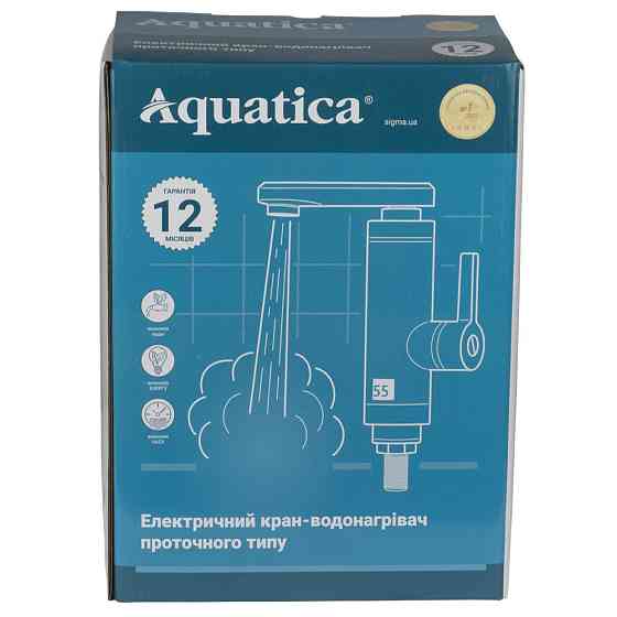 AQUATICA Кран-водонагреватель проточный s92 3.3кВт для кухни излив ухо на гайке с дисплеем и те Коломия