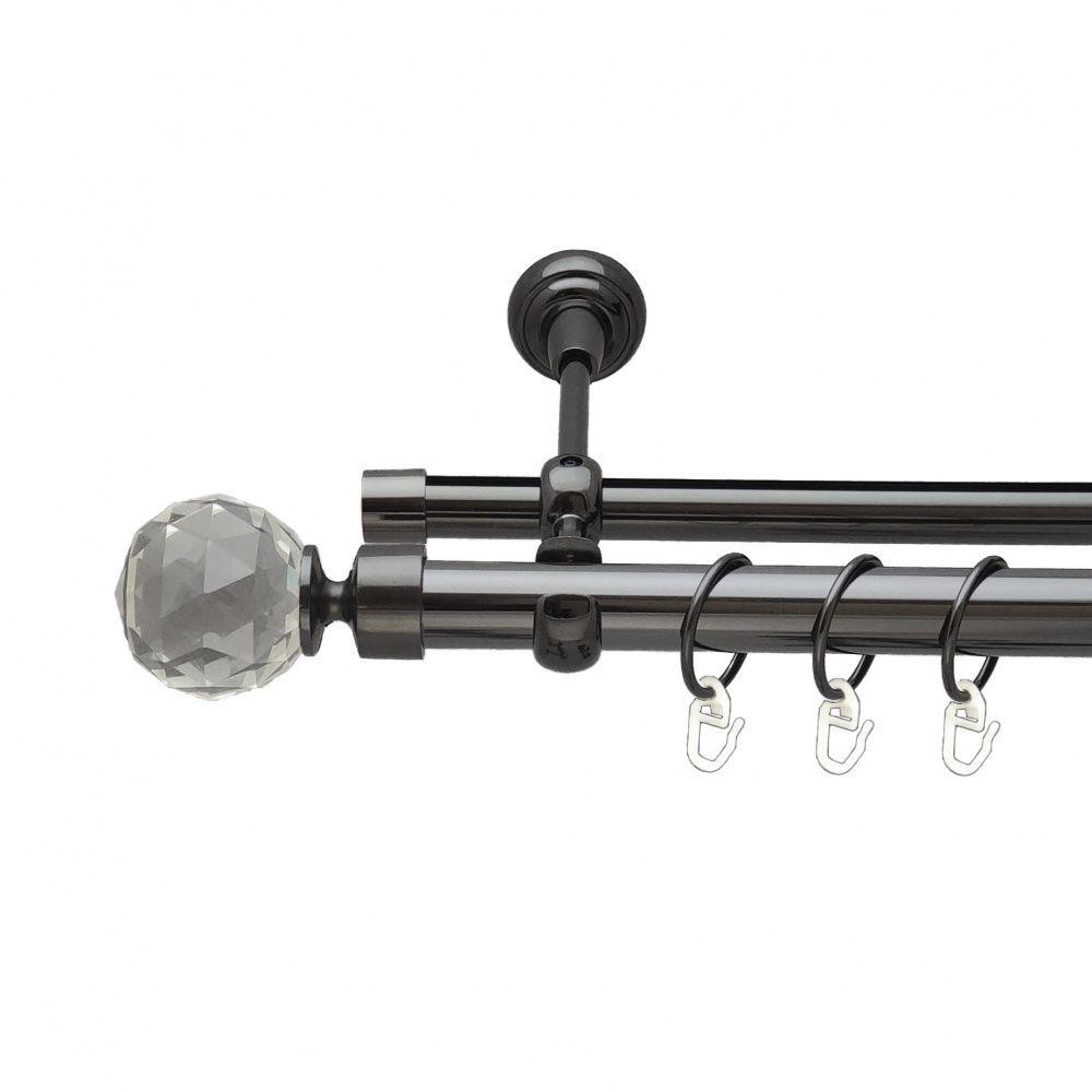 Карниз Orvit Люміера металевий дворядний опозитний гладка \ профільна труба кільце металеве Онікс 25\19 мм 160 Львов - изображение 1