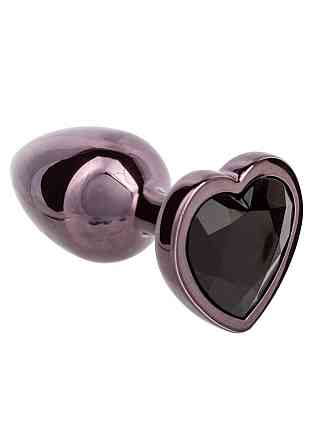 Анальная пробка CalExotics Diamond Heart Plug Small, чёрная, 5,7 × 3,2 см Sex Aura Киев