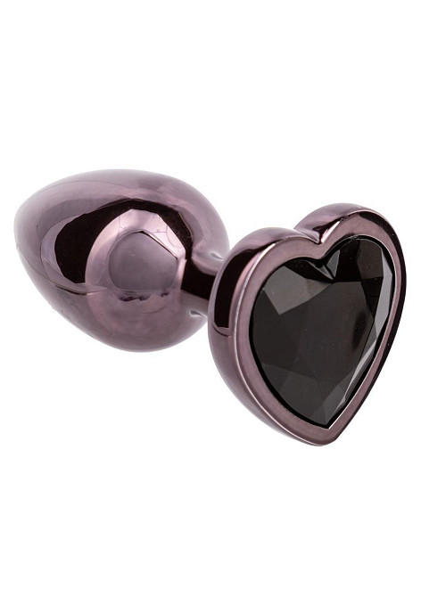 Анальная пробка CalExotics Diamond Heart Plug Small, чёрная, 5,7 × 3,2 см Sex Aura Киев - изображение 5