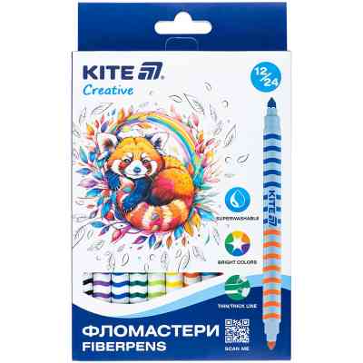 Фломастери Kite Creative двосторонні 12 кольорів (K-1151) Вінниця