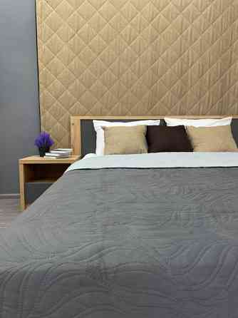 Покривало стьобане Decorator Велюр листя 220х240 см сірий (85-035) Київ