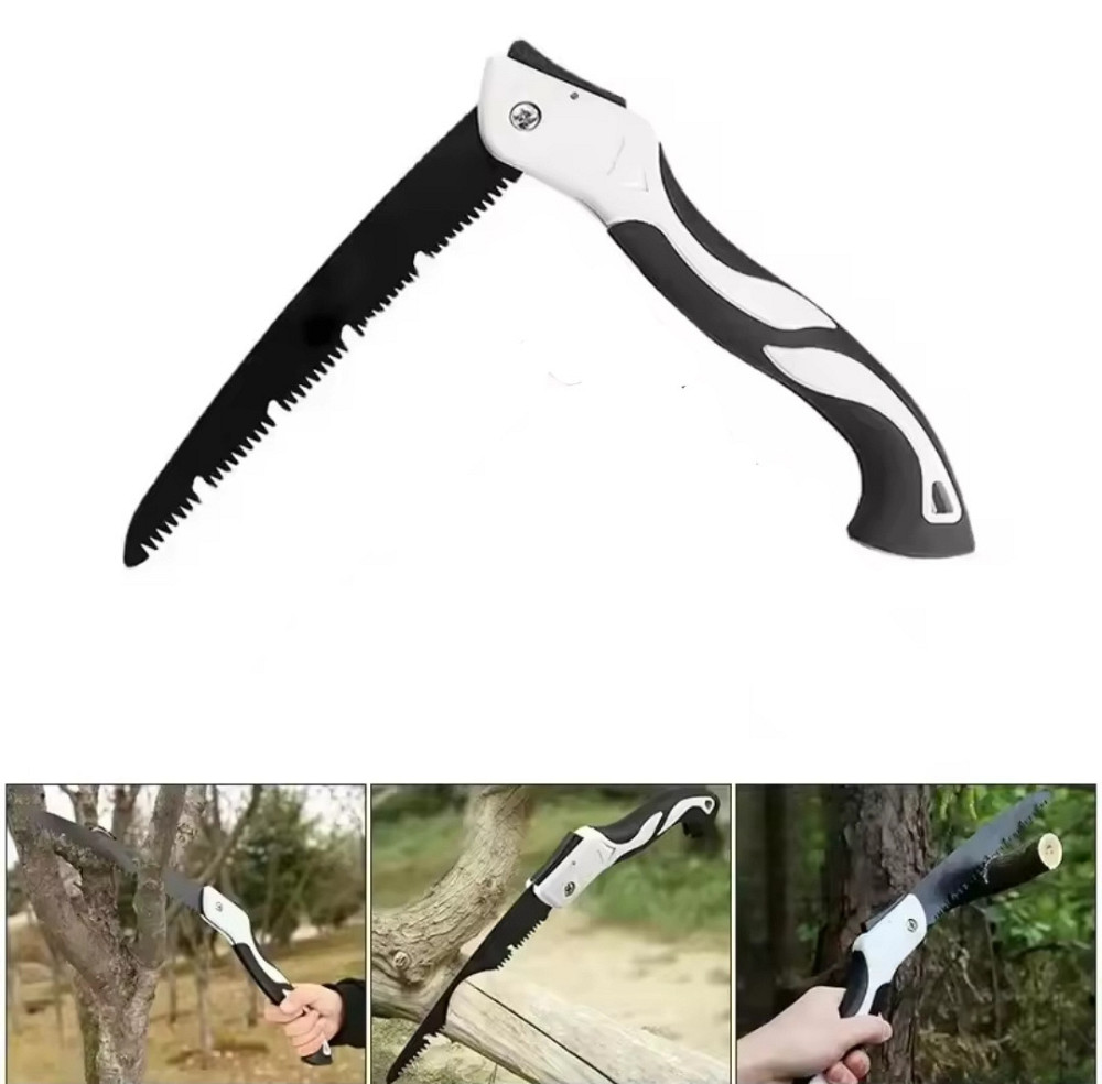 Ручная складная пила 250 DELIXE из прочной стали 55 см черно-белый Киев - изображение 1