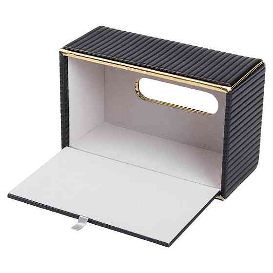 Салфетница из эко кожи 21.5х13х9 см органайзер для кафе и ресторанов Черный HP-3-203B Киев