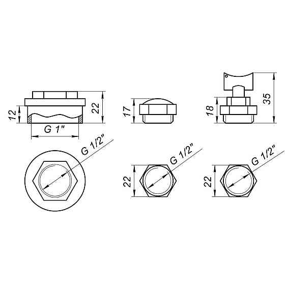 Комплект футорок секційного радіатора CRISTAL NR-2011 1/2″ (HT 404) Тернопіль