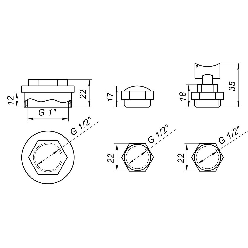 Комплект футорок секційного радіатора CRISTAL NR-2011 1/2″ (HT 404) Тернополь - изображение 3