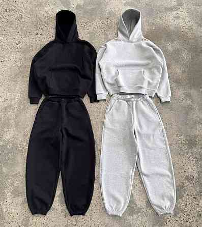 Жіночий утеплений оверсайз костюм двійка тринитка на флісі + рибана Меланж, 42/46 Одеса