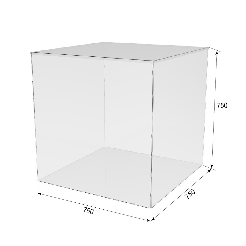 Коробка акрилова EKOSTAR для квітів 750х750х750 з кришкою Київ - фото 3