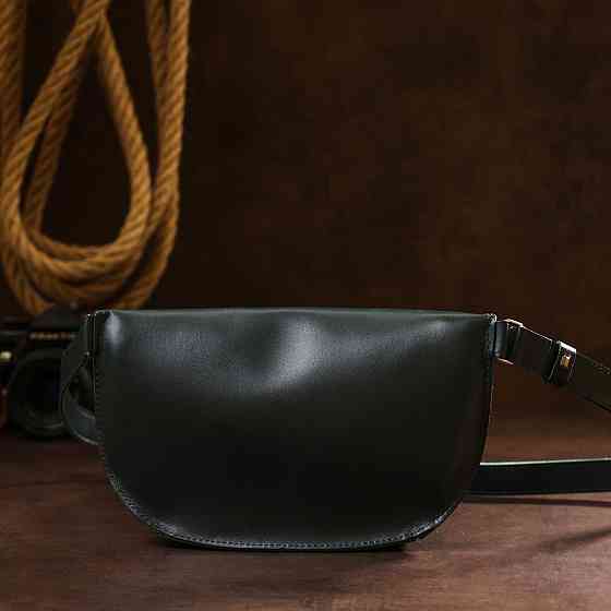 Кожаная женская сумка на пояс Shvigel 16390 Зеленый Киев
