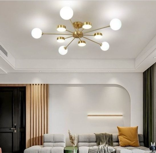 Світлодіодна люстра Яскрава 8920 (Золотиста) на 10 плафонів Київ - фото 1