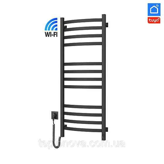 Сушарка для рушників електрична Navin Avalon 480х1200 Sensor з Wi-Fi ліва, чорний муар Чернівці