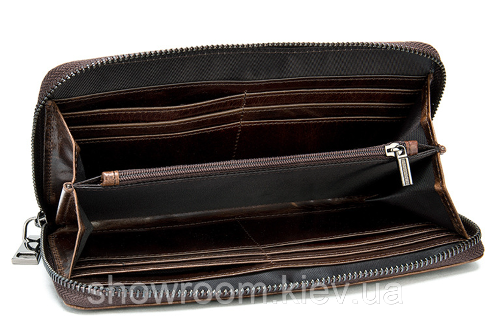 Чоловічий шкіряний гаманець на змійці Leather Collection (1232) Київ - фото 4