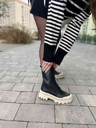 Ditas Жіночі черевики DITAS чорні натуральна шкіра висота 20 см підошва 4/6 см (VS-302N) 38р.39 Коломия