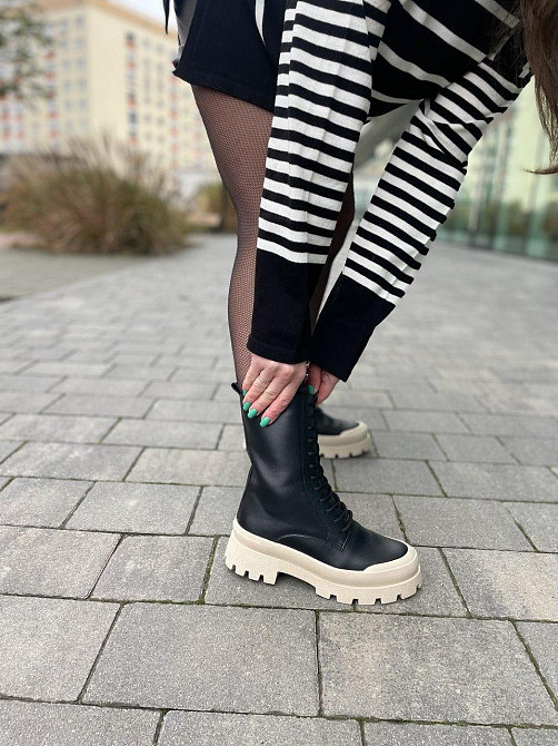 Ditas Жіночі черевики DITAS чорні натуральна шкіра висота 20 см підошва 4/6 см (VS-302N) 38р.39 Коломыя - изображение 2