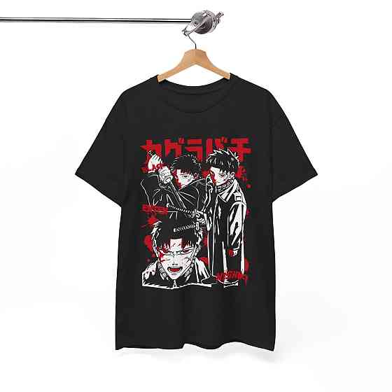 Футболка з аніме принтом Магічна битва оверсайз (S/M/L) Чорний AnimeJ0394 Дніпро